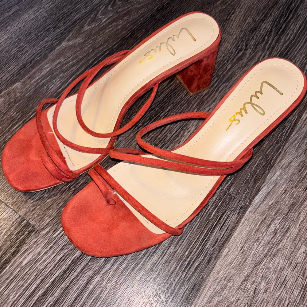 Lulu's Red Strappy Heels - Picture 2 of 4
